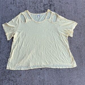 Cato Women's Yellow Cut-Out Top